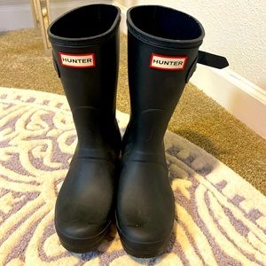 Hunter Size 9 Matte Black Rain boots